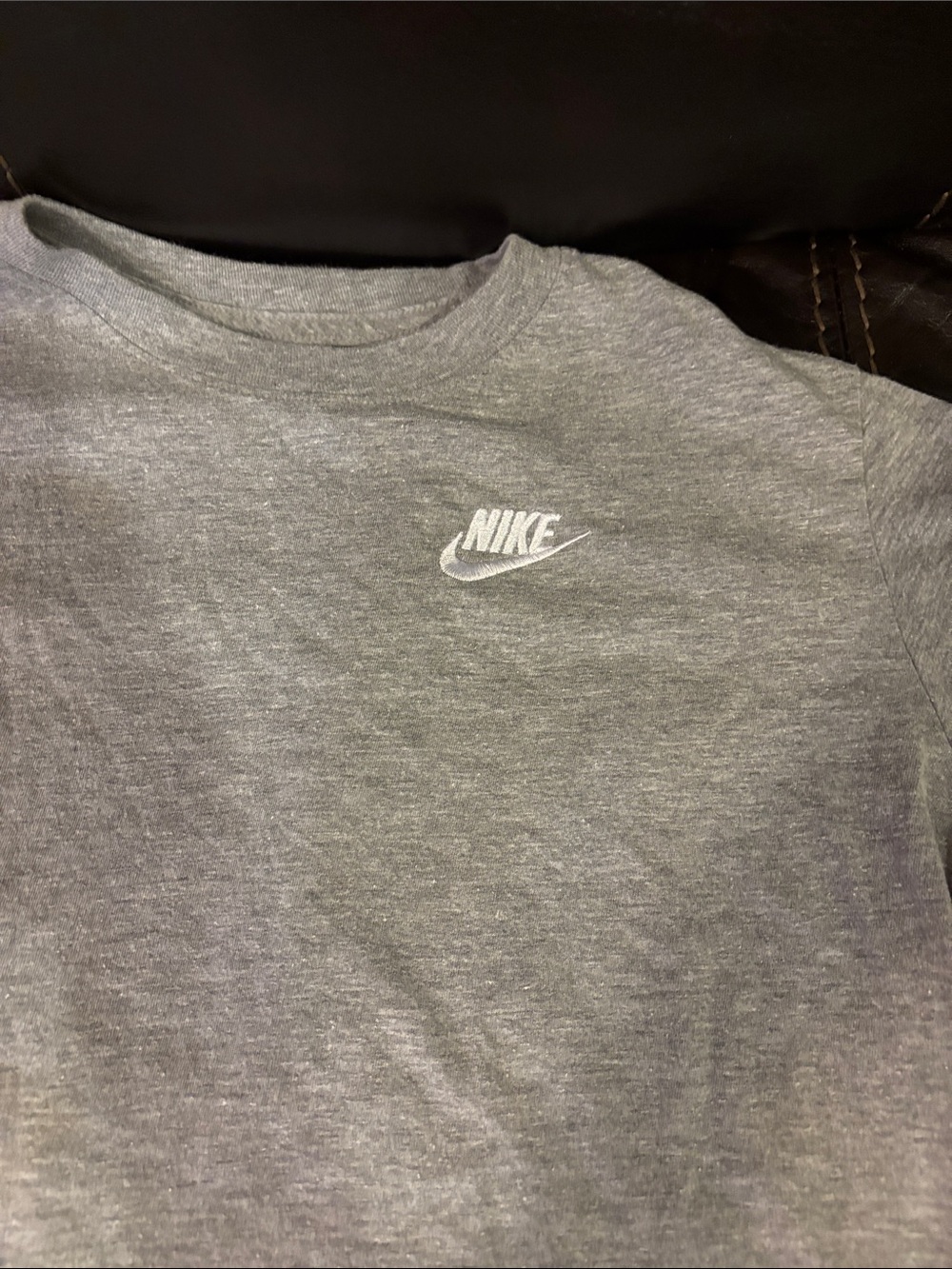 Nike Heather Gray Logo Crew Tee